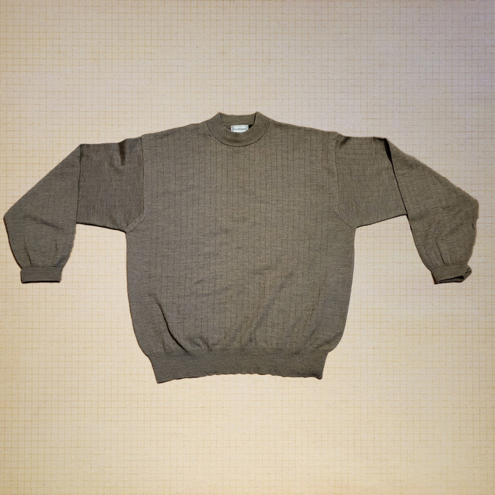 Jacobsons, Large | Men's Merino Wool  Textured Long Sleeve Sweater